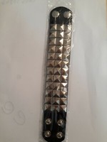 PUNK HARDCORE HEAVY METAL BRACELET 3 ROW PYRAMID STUD BRAND NEW BRAZIL SEALED!