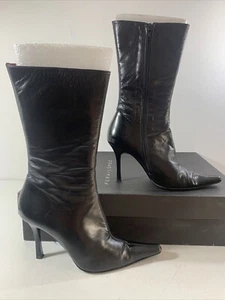PURA LOPEZ Designer Ultra Soft Calf Skin Leather. Black Boots. Size 3 - Picture 1 of 12