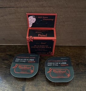 CAOLION BLACKHEAD STEAM PORE PACKS~ Korean Pore Minimizer 2 Masks~ NEW IN BOX - Picture 1 of 1
