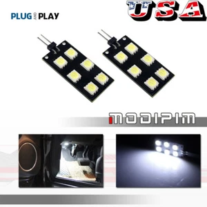 6000K Xenon White LED Bulbs Front Footwell Area Lights For 2008-2015 Audi A4 S4 - Picture 1 of 12