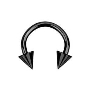 Hufeisen Piercing Circular Schwarz Titan Spitzen Ø 8 mm Brust Intim Lippe Ohr - Bild 1 von 1