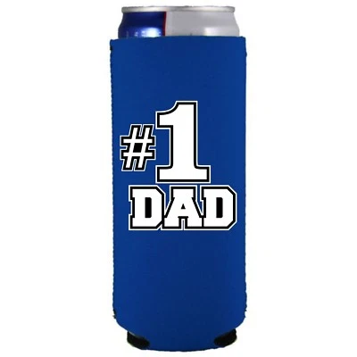 #1 Papá 12 oz. Lata Coolie Delgada (Ultra), Día del Padre, Regalo, Red, Bull Foto 1 de 3