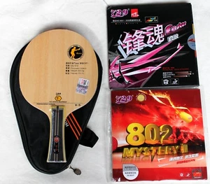 Custom Fledermaus kurze Pips-Out Attack 729 V-5 Carbon Klinge + 729 schneller + RITC802 GBP - Bild 1 von 3