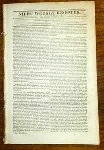 March 5, 1831 Niles Weekly Newspaper ~ General Andrew Jackson & The Seminole War - Picture 1 of 9