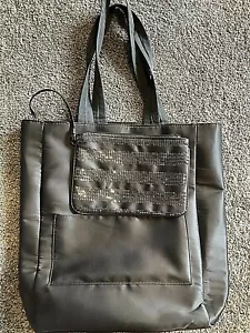 Vtg Bath And Body Works Gray Tote Bag Purse With Sequin Clutch New Tag VIP 2012 - Picture 1 of 2