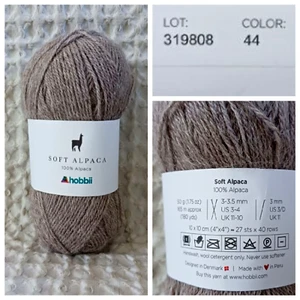 Nuevo calcetín Hobbii suave hilo de alpaca #44 TAUPE 180 yardas - Imagen 1 de 7