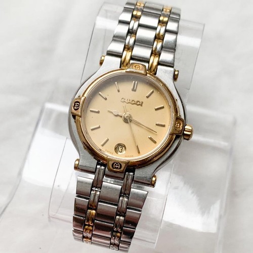 Orologio donna GUCCI 9000L quadrante oro argento oro funzionante