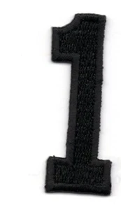 NUMBERS - Black Number "5" ( 2") - Iron On Embroidered Applique/Numbers - Picture 1 of 1