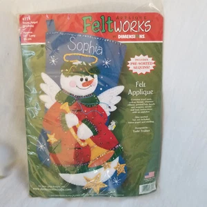 Snow Angel FeltWorks Felt Applique Dimension Christmas Stocking Craft Kit - Picture 1 of 3
