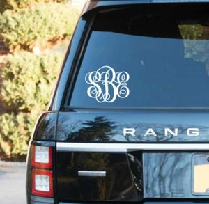 Monogram Car Decal / Car Decal / Script Monogram / Vinyl Monogram / Monogram Dec - Picture 1 of 1