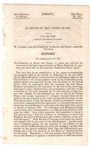 Regierungsbericht 30.06.1848 US Senate Committee Roads and Canals Cumberland - Bild 1 von 2