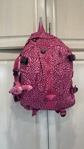 Kipling Firefly rosa Nylon Rucksack Bookbag mit Arno the Monkey 17x12 - Bild 1 von 13