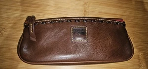 Dooney & Bourke Chestnut Brown Florentine Leather Cosmetic Case Pouch Travel SLG - Picture 1 of 13