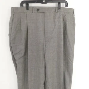 NWT Samuelsohn SB Andrew Wool Dress Pants Gray Nailhead Unhemmed Men's 42 - Picture 1 of 8