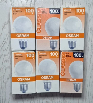 6x Osram E27 100W matt Classic A Glühlampe Glühbirne dimmbar Kein LED 1360lm - Bild 1 von 3