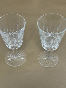 Waterford Crystal LISMORE Water Wine Glass Goblet 6 7/8" Set 2 Glasses - Picture 1 of 12