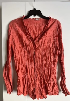 Blusa J.Jill 100 % seda arrugada manga larga torcida media y nudo tienda en bolsa Foto 1 de 4