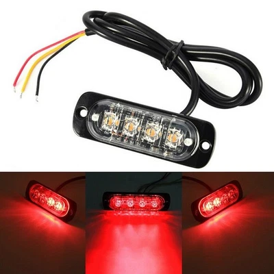 LED Car Flashing Lights Red Truck Trailer Motorcycle Parts Replacement Accessory - Image 1 of 4