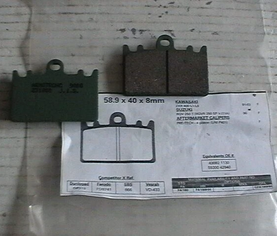 PASTILLAS DE FRENO DELANTERAS ARMSTRONG 23180 EBC FA180 SUZUKI RGV250 VJ23A KAWASAKI ZXR400 L Foto 1 de 1