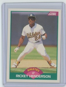 1989 Score Rookie & Traded Rickey Henderson .  Oakland Athletics #50T