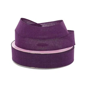 Purple Linen Ribbon | Eggplant Faux Linen Ribbon - 5/8in. x 25 Yds (pm59600584) - Picture 1 of 1