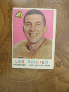 1959 Topps Football Cards - # 84 Les Richter, LB, Los Angeles Rams