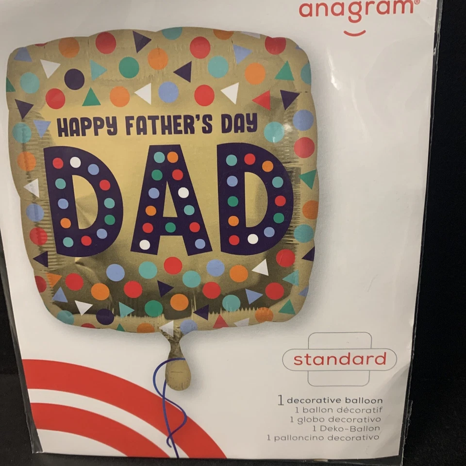 Globo 17” Feliz Día del Padre Papá Cuadrado Mylar Lámina Globo Fiesta Decoración Foto 1 de 1