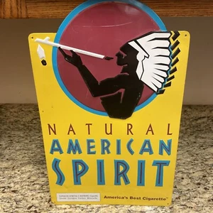 Vintage Natural American Spirit Cigarette Advertising Sign 18.75 X 12In. Co Sign - Picture 1 of 24