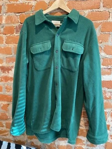 Men's Field & Stream used Green Heavyweight Long Sleeve Button Flannel Shirt L - Picture 1 of 6