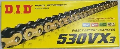 DID 530 VX3 Gold/Black 126 Links Rivet Link Motorcycle Chain - image 1 of 4