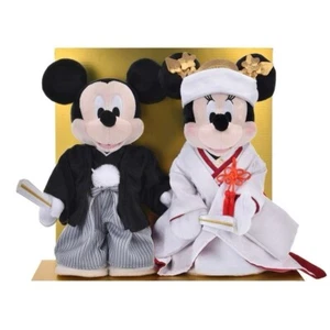 Japan Tokyo Disney Store Mickey Minnie Plush Toy Japanese Style Wedding kimono - Picture 1 of 12