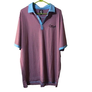 FOOTJOY BLUE AND RED STRIPPED CUTALONG AT LAKE ANNA GOLF POLO MENS XL - Picture 1 of 4
