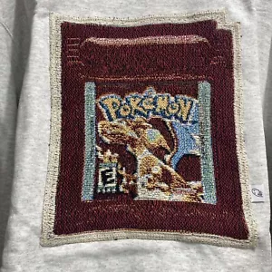 Felpa girocollo Aceretrograde Pokémon rossa ricamata L grigia unica nel suo genere - Foto 1 di 9