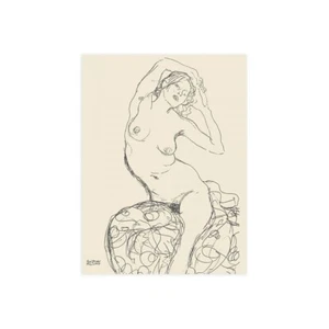 Stampa su Tela su Carta Poster o Quadro Gustav Klimt Seated Nude Woman - Imagen 1 de 2