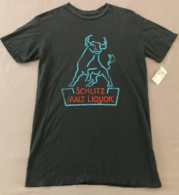 Men's TRE VERO Dark SCHLITZ MALT LIQUOR T-Shirt Tee Shirt Small S NWT NEW - Image 1 of 4