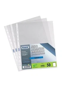 50 Enveloppes PLASTIQUE avec Trous Favorit Cm. 22 X 30 Lisse Superior - 10 Packs - Photo 1/1