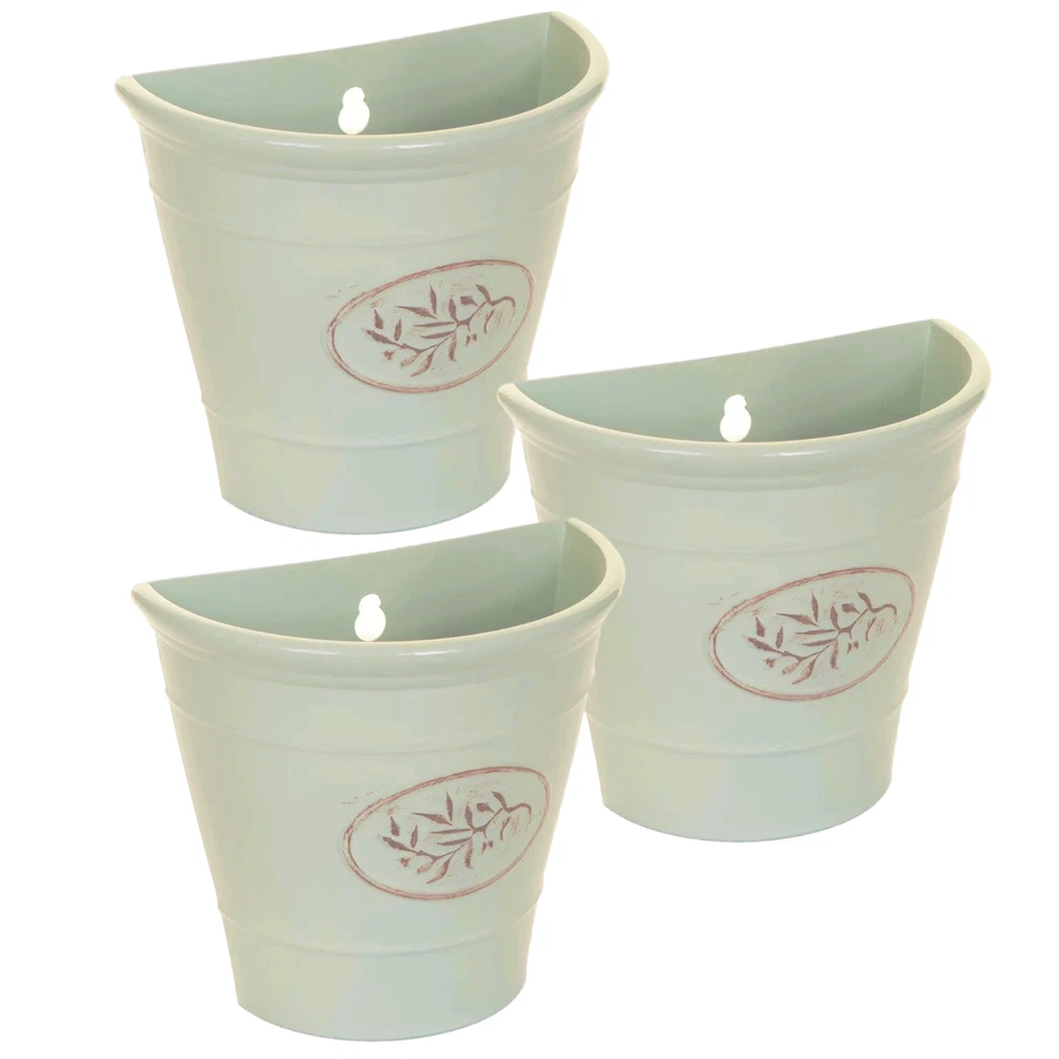 3Pcs Wall Hanging Plastic Planter Flower Plant Bucket Basket Outdoor Garden - Image 1 of 1