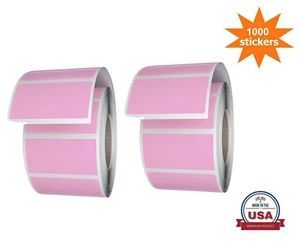 Rectangular Stickers 40mm x 19mm (4cm x 2cm) Pink Color Coding Labels 1000-Pack - Picture 1 of 8