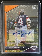 Lyle Thompson 2022 Topps Premier Lacrosse League Icy Orange Auto Card #25/25