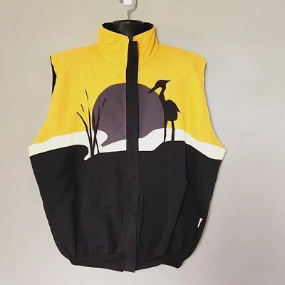 Chaleco Chaqueta Aves Acuáticas Sunset Marshland Amarillo Sin Mangas Años 90 Santuario de Aves XL Foto 1 de 4
