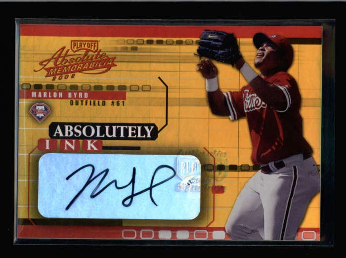 MARLON BYRD 2002 PLAYOFF ABSOLUTE INK GOLD AUTOGRAPH AUTO #14/25 FC026 - Изображение 1 из 1