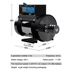 Small Diesel Generator 5KW Single-Phase Stand-Alone 220V Gasoline All-Copper - Picture 1 of 9