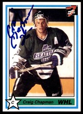 1990-91 7th Inning Sketch WHL Craig Chapman Auto Seattle Thunderbirds #2 NO COA