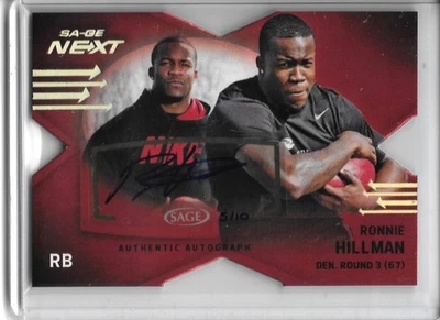 2012 SAGE Next RONNIE HILLMAN RED FOIL AUTO RC #5/10 SAN DIEGO STATE SA-22! - Image 1 of 2