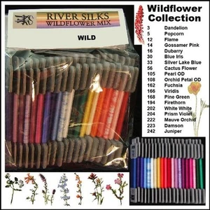 River Silks Wildflower Mix - 4mm Ribbon - Picture 1 of 3
