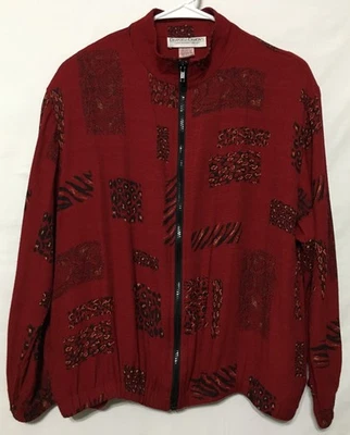 Drapers & Damons Mujer Pequeña Grande Chaqueta Roja Cremallera Completa Cintura/Puños Elásticos Foto 1 de 4