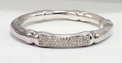 Brazalete brazalete de bambú 925 con 70 pavé de diamantes de plata de ley Thistle & Bee 7" Foto 1 de 4