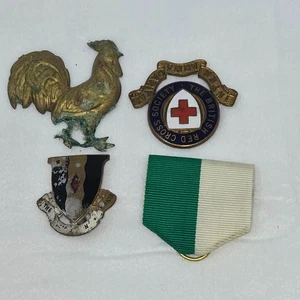 VINTAGE SCRAP BADGES PINS LOT OF 4 - Picture 1 of 4