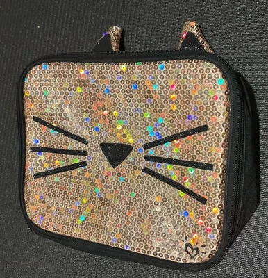 Fiambrera Justice Gold lentejuelas gato con asa Foto 1 de 4