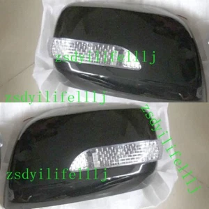 2xABS Black LH&RH Side Mirror Frame With LED For Toyota Land Cruiser LC200 08-11 - Picture 1 of 1